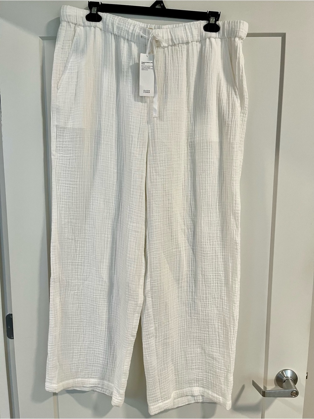 Eileen Fisher Organic Cotton Lofty Gauze Straight Pant-NWT-size 1X